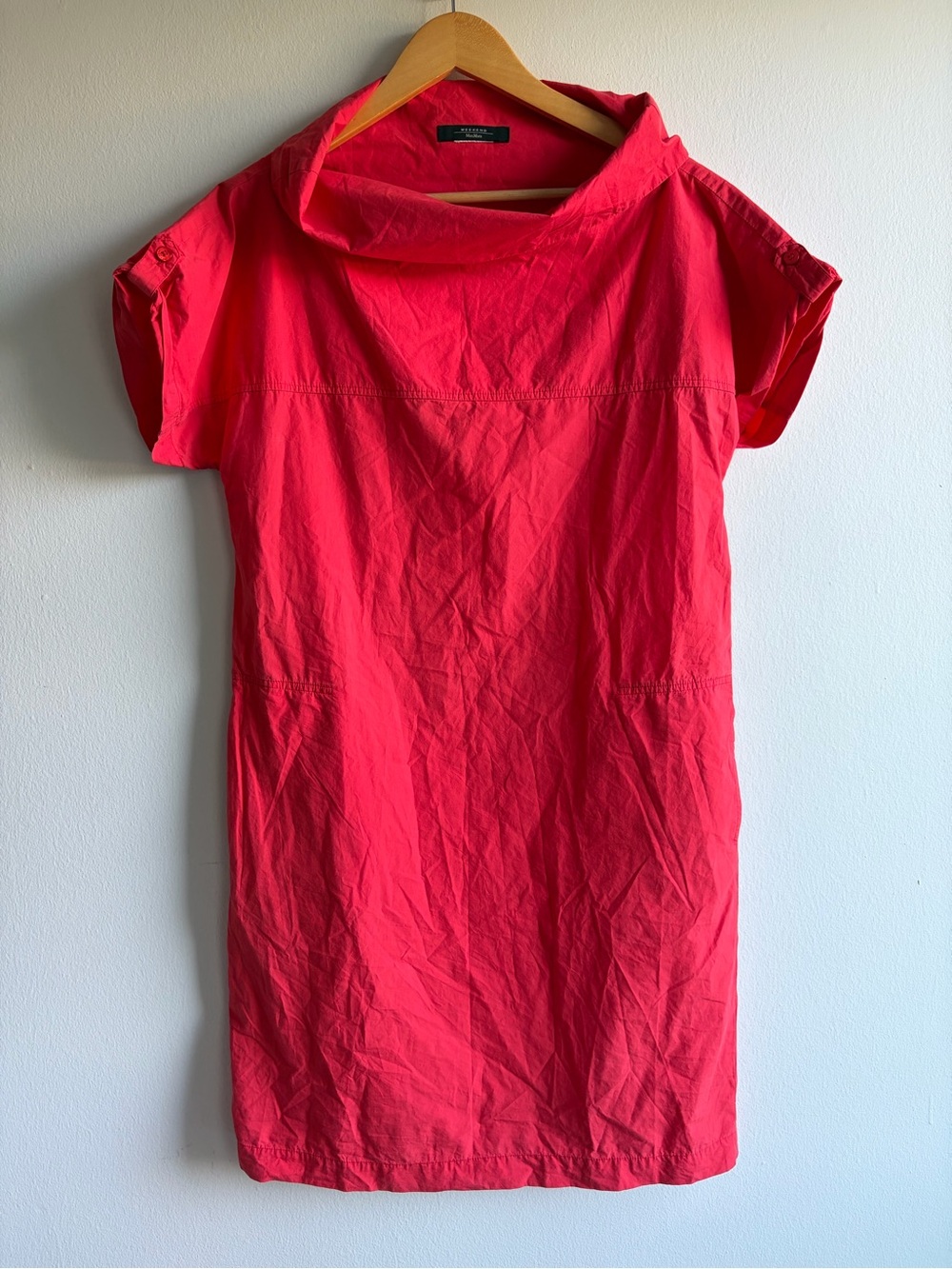 MaxMara Red Short Sleeve Midi Dress